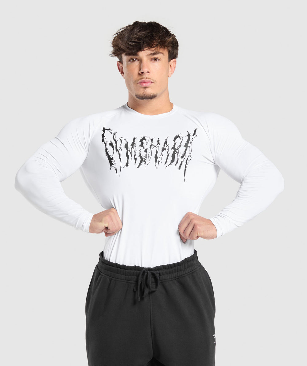 Graphic Baselayer Long Sleeve T-Shirt White