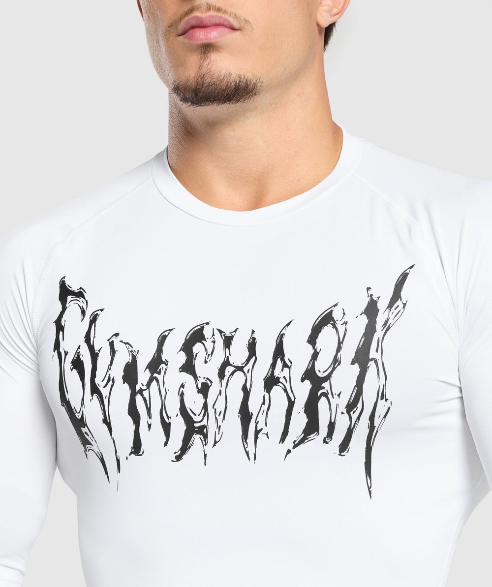 Graphic Baselayer Long Sleeve T-Shirt White