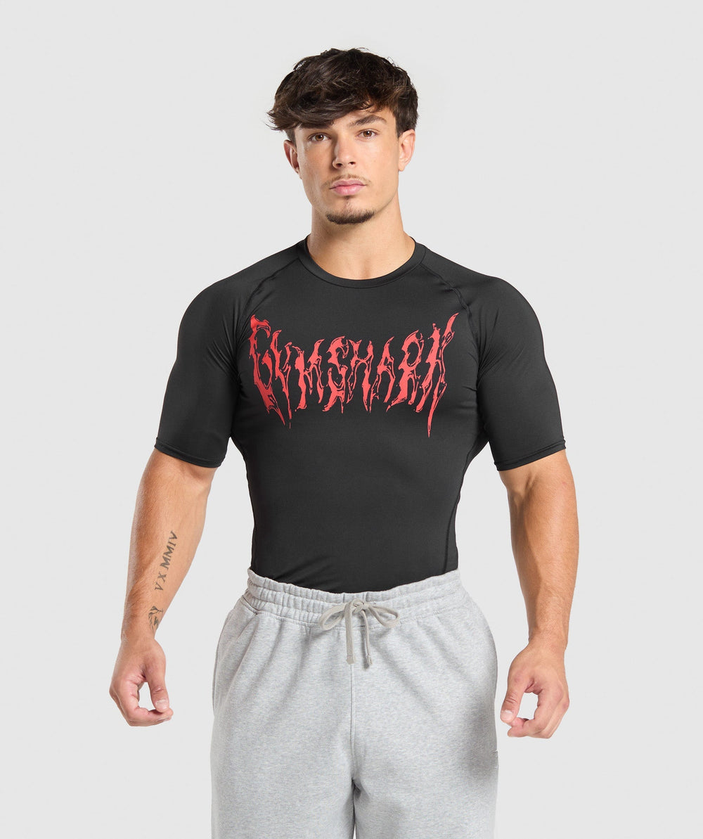 Graphic Baselayer T-Shirt Black