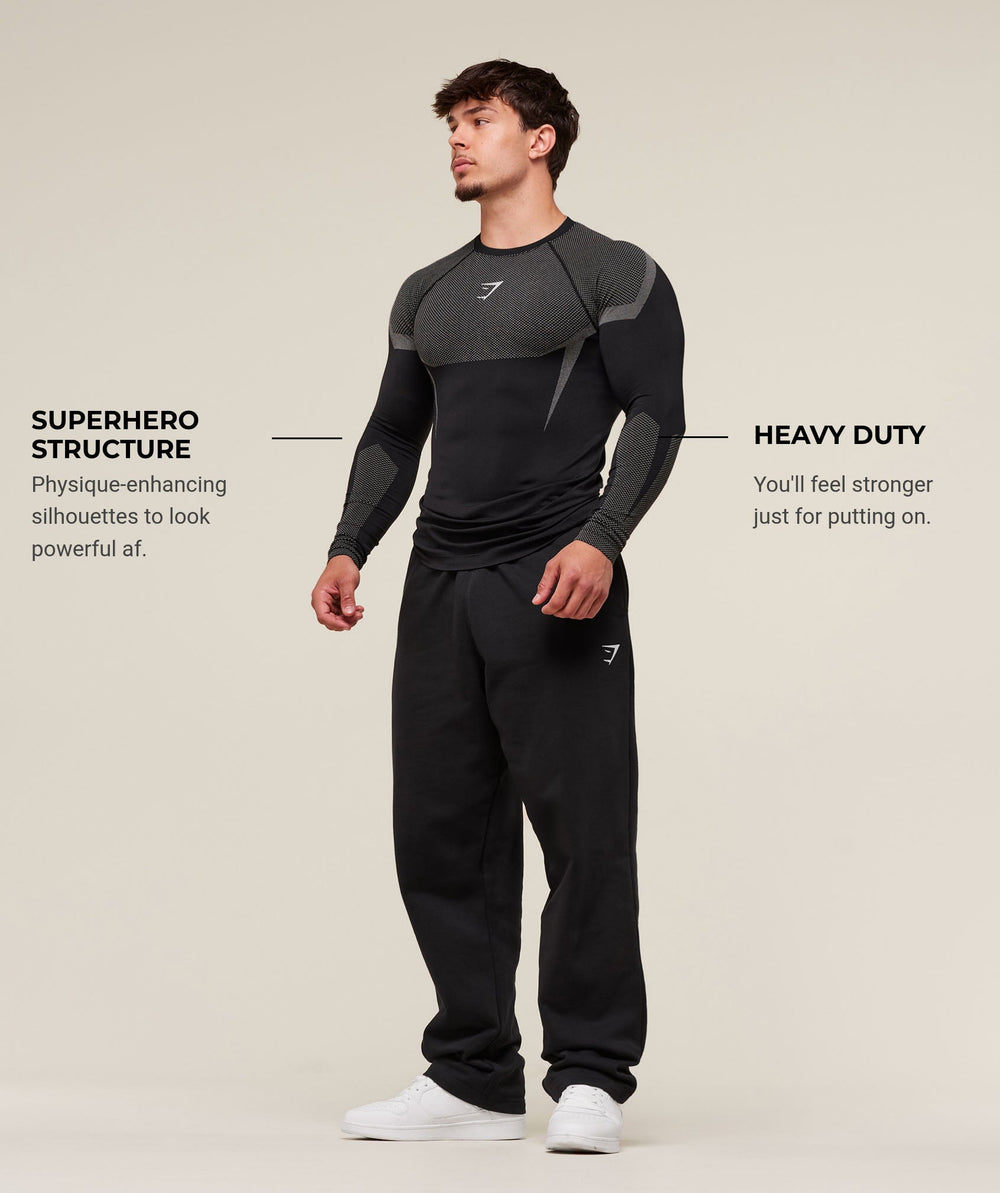 Onyx 5.0 Seamless Long Sleeve T-Shirt Black/Light Grey