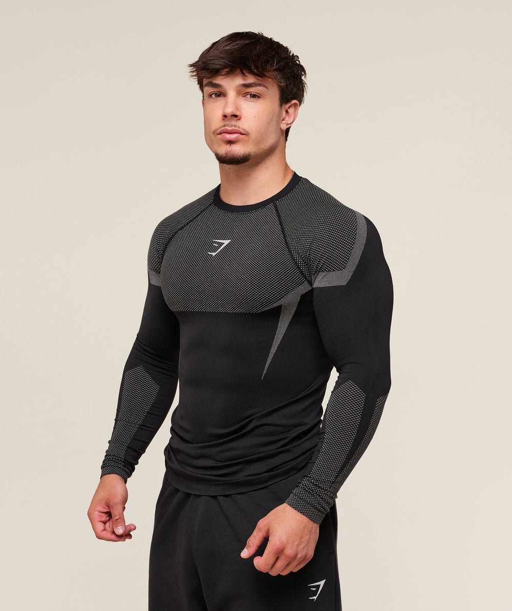 Onyx 5.0 Seamless Long Sleeve T-Shirt Black/Light Grey