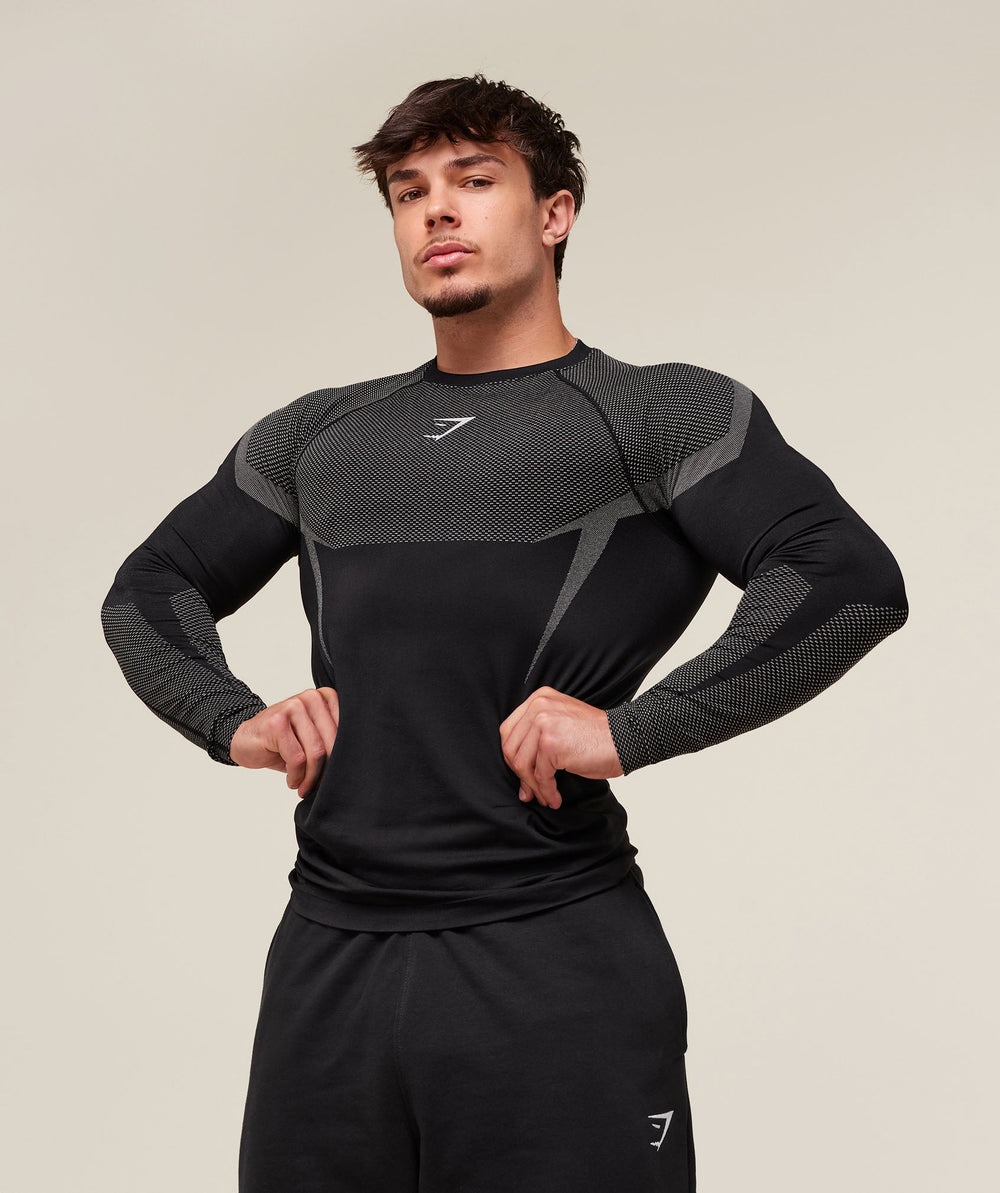 Onyx 5.0 Seamless Long Sleeve T-Shirt Black/Light Grey