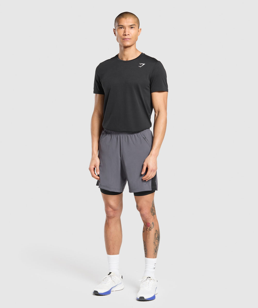 Sport 7" 2 in 1 Shorts Dark Grey/Black