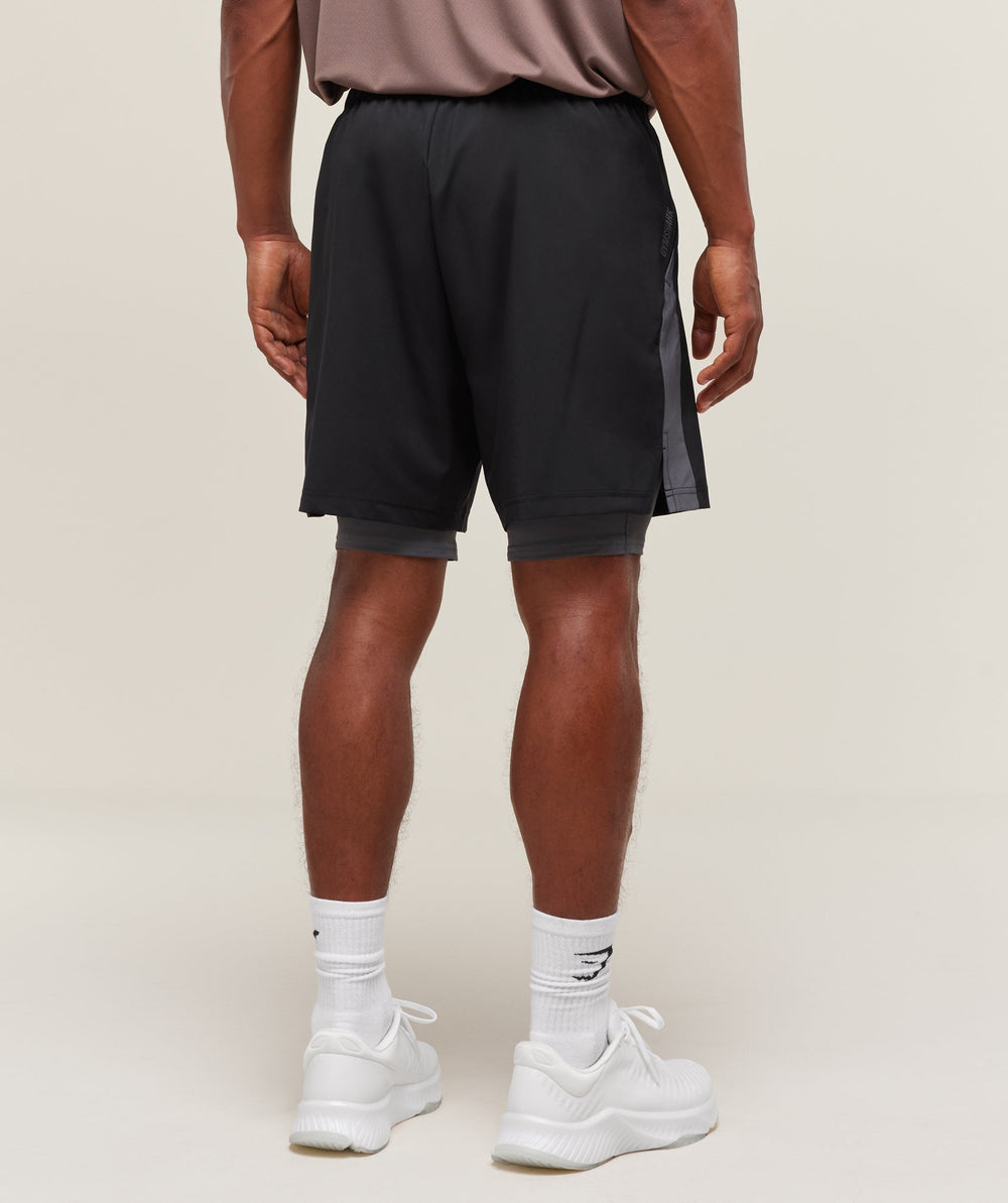 Sport 7" 2 in 1 Shorts Black/Dark Grey