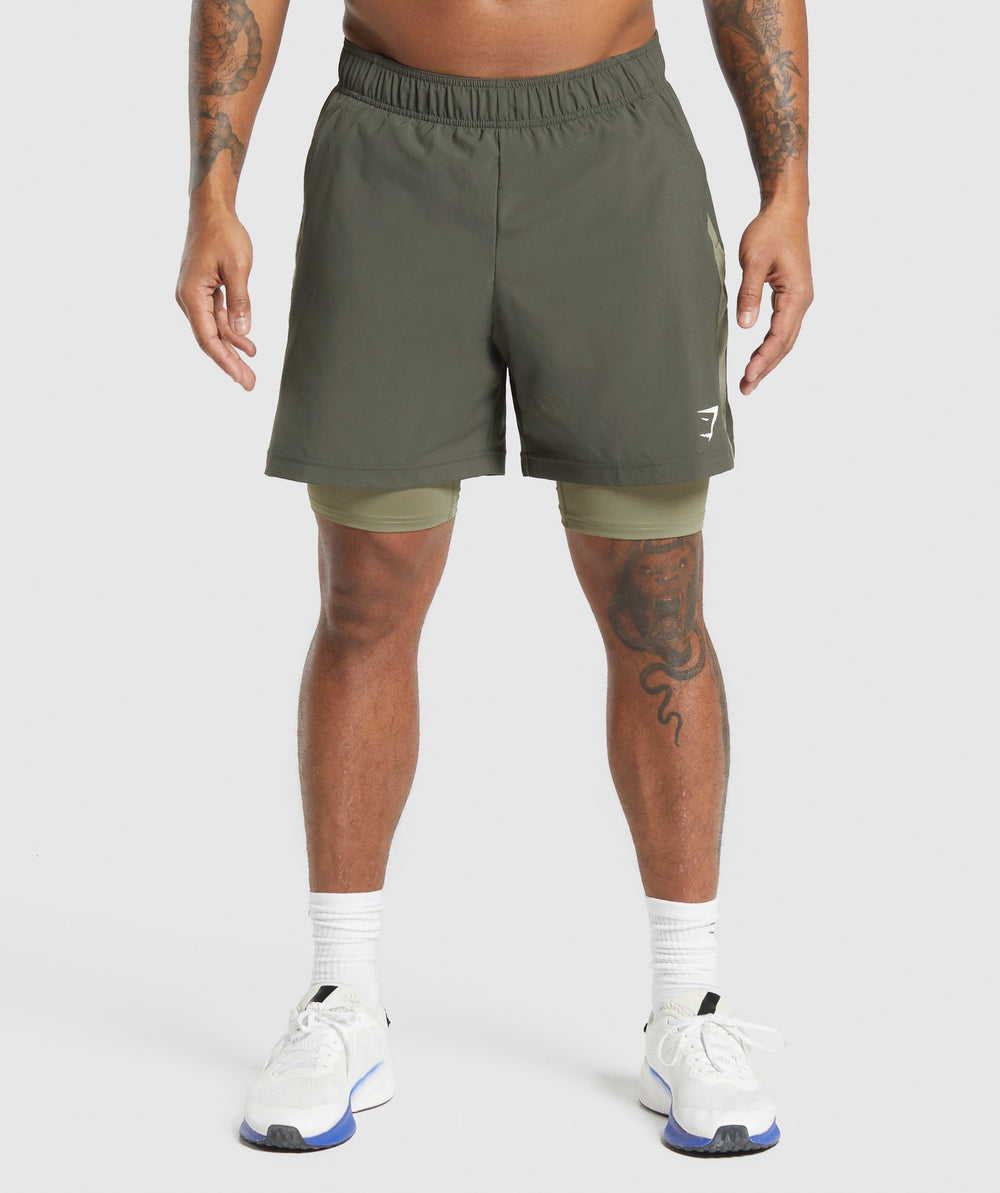 Sport 7" 2 in 1 Shorts Strength Green/Utility Green