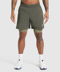Sport 7" 2 in 1 Shorts Strength Green/Utility Green