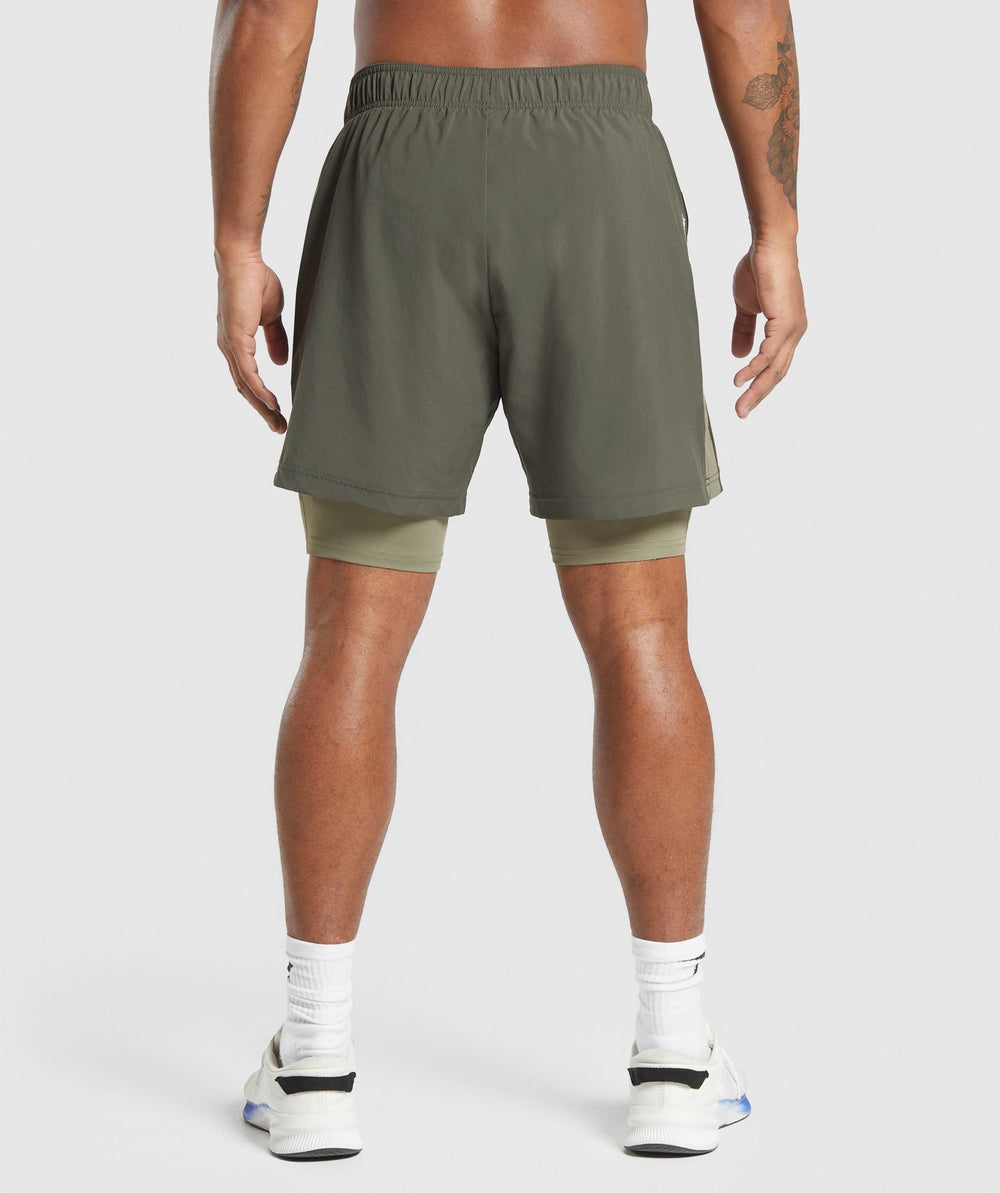 Sport 7" 2 in 1 Shorts Strength Green/Utility Green