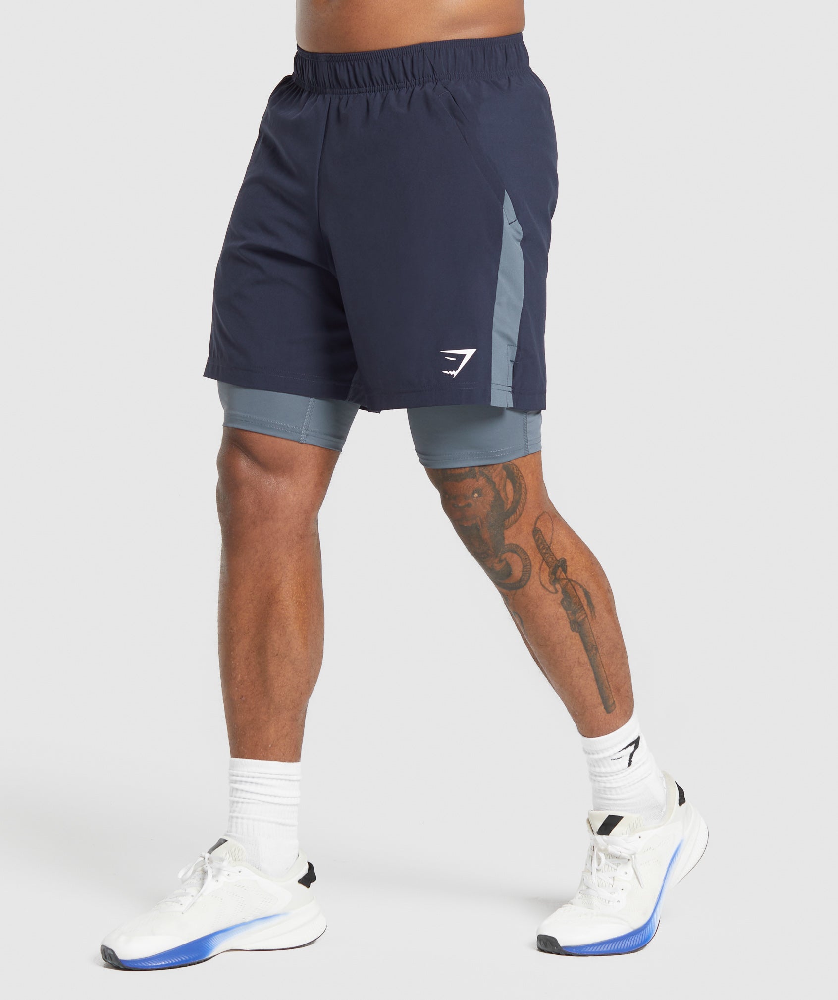Sport 7" 2 in 1 Shorts Heavy Blue/Iron Blue