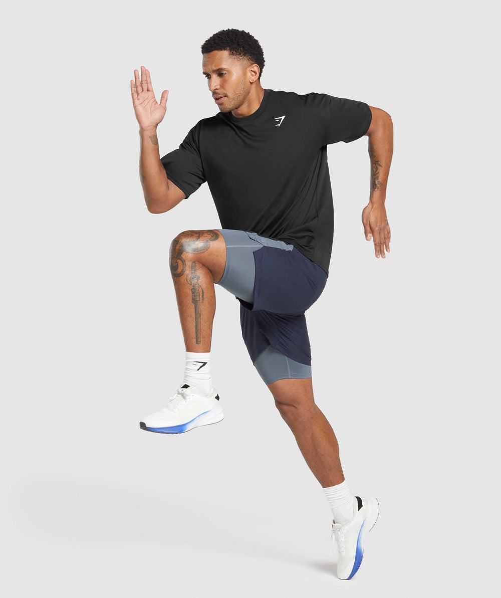 Sport 7" 2 in 1 Shorts Heavy Blue/Iron Blue