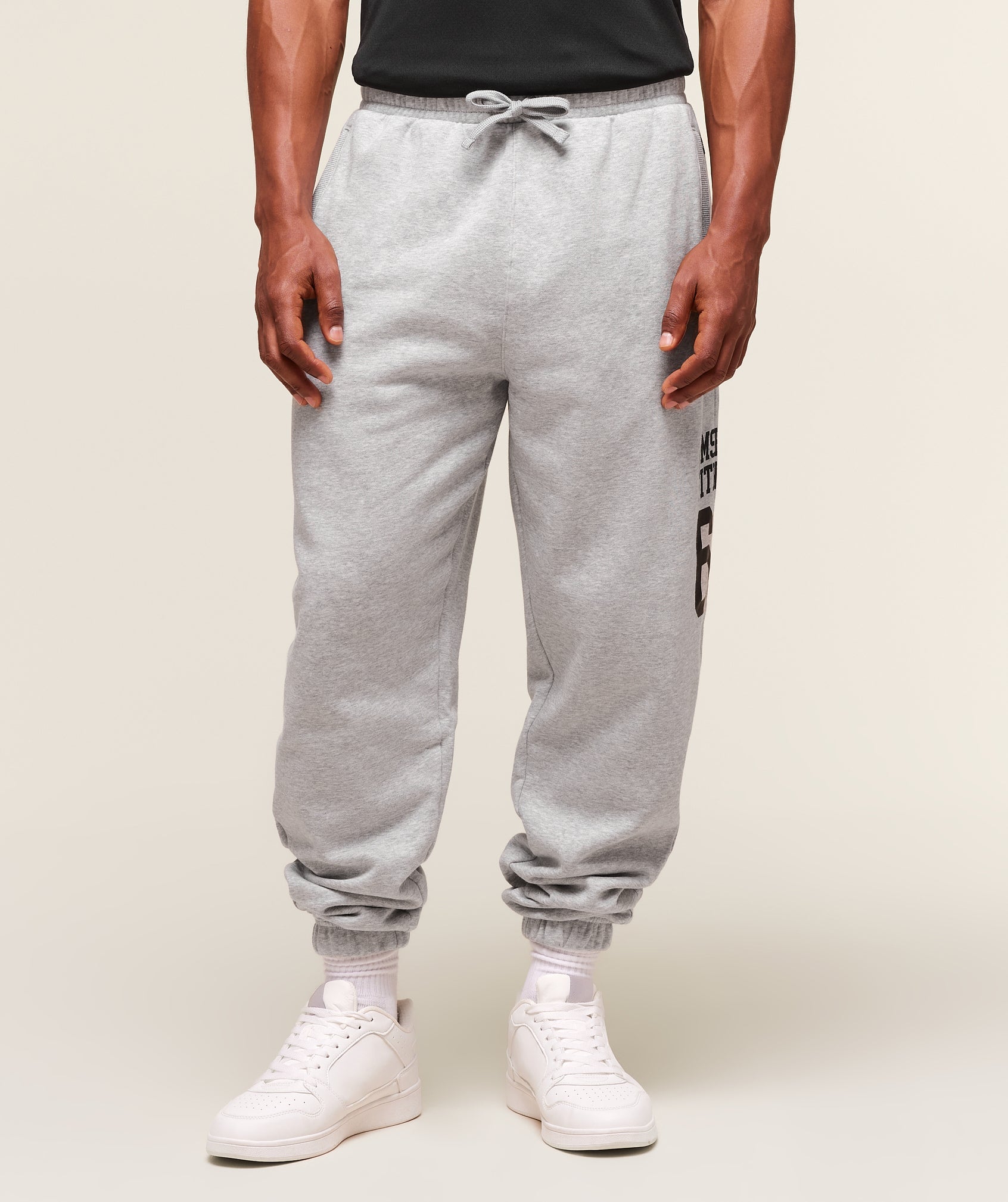 Varsity Oversized Joggers Light Grey Core Marl