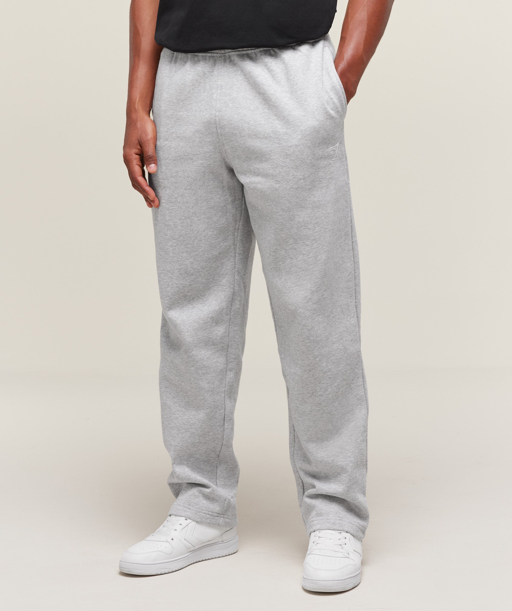 Crest Straight Leg Joggers Light Grey Marl