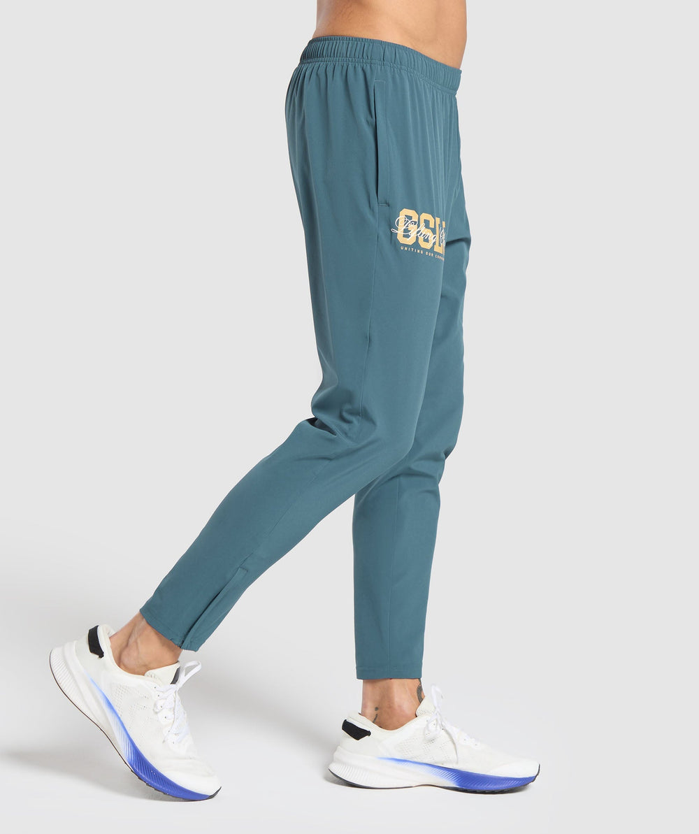Script Woven Joggers Cargo Blue