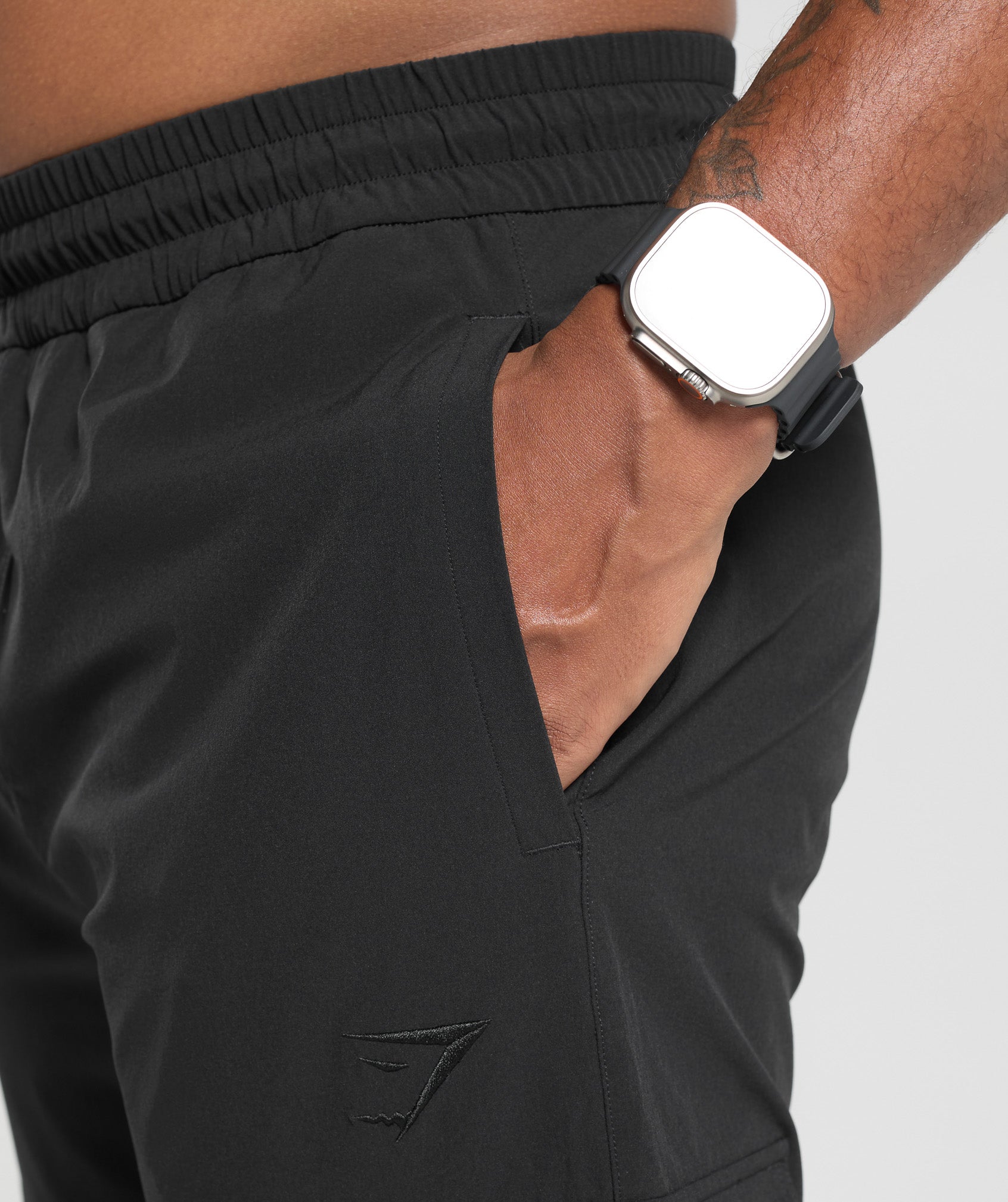 Stretch Woven Cargo Pants Black