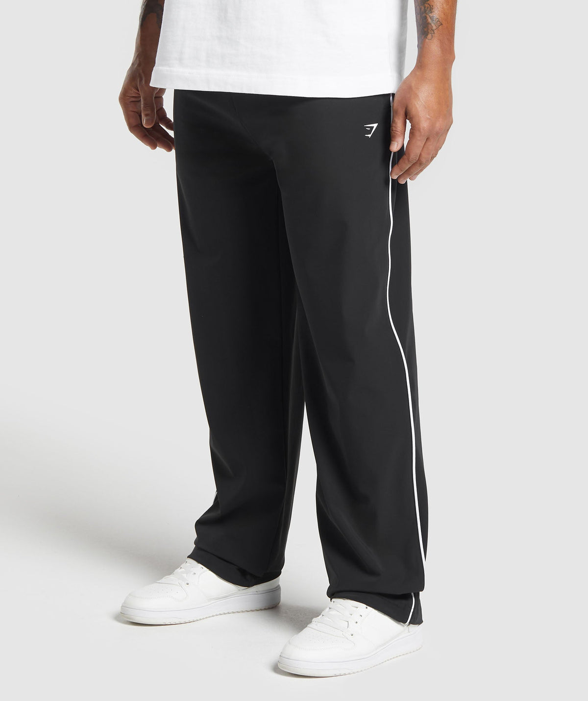 Contrast Straight Leg Pant Black