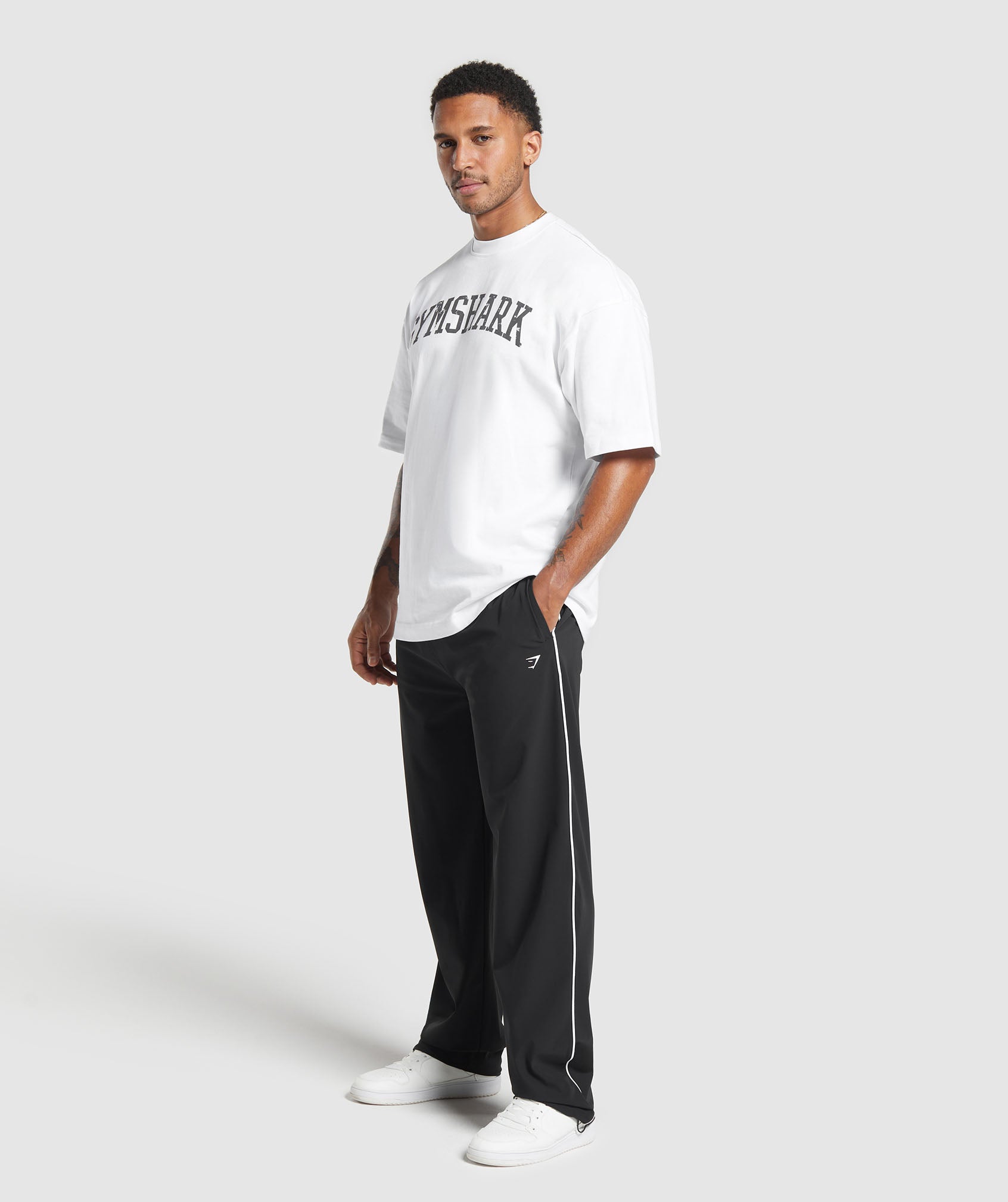 Contrast Straight Leg Pant Black