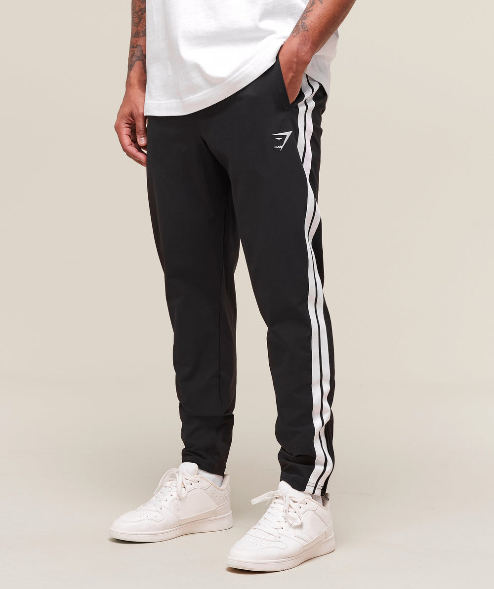 Retro Side Stripe Joggers Black