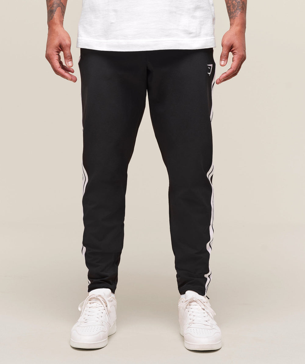Retro Side Stripe Joggers Black