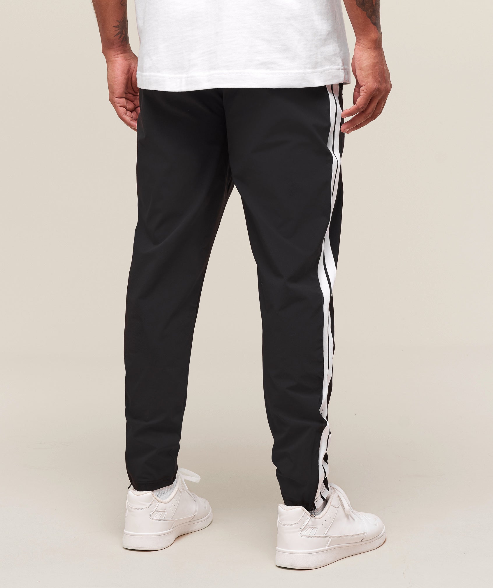 Retro Side Stripe Joggers Black
