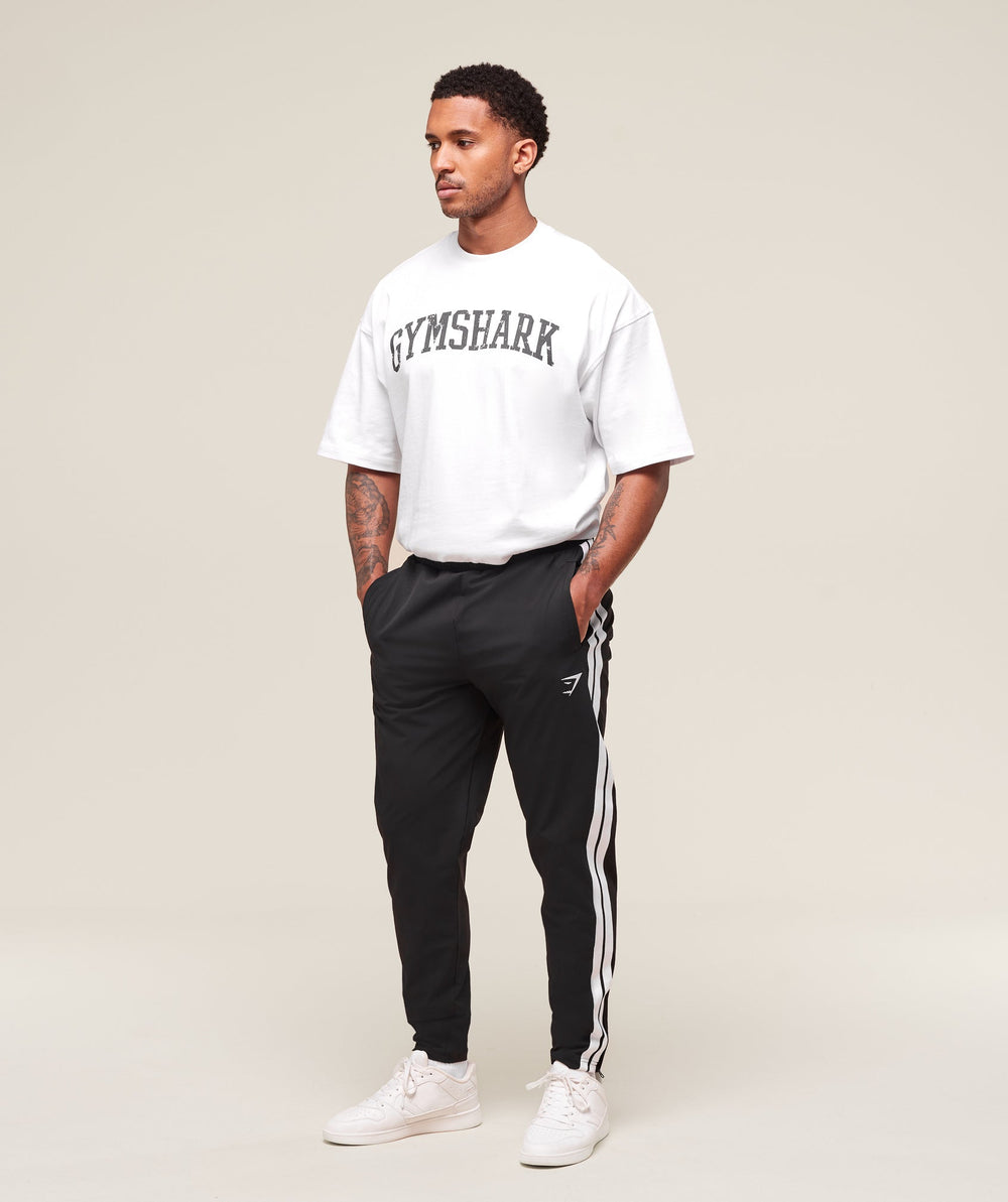 Retro Side Stripe Joggers Black