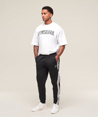 Retro Side Stripe Joggers Black
