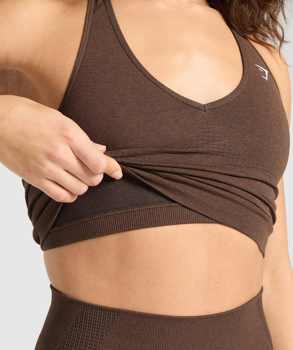 Vital Halter Neck Tank With Shelf Espresso Marl