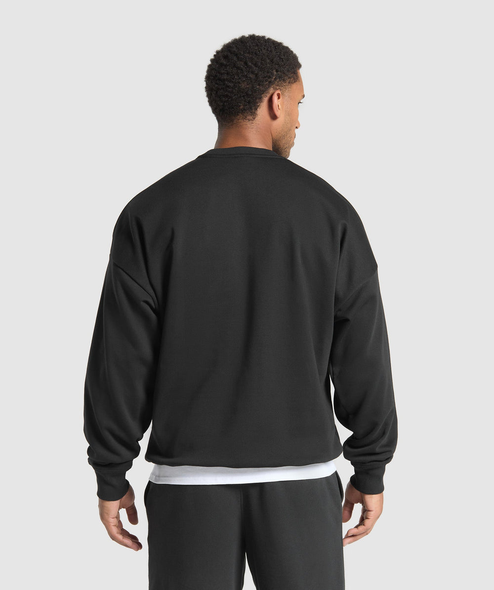 Oversized Crest Crew Black