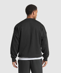 Oversized Crest Crew Black