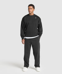 Oversized Crest Crew Black
