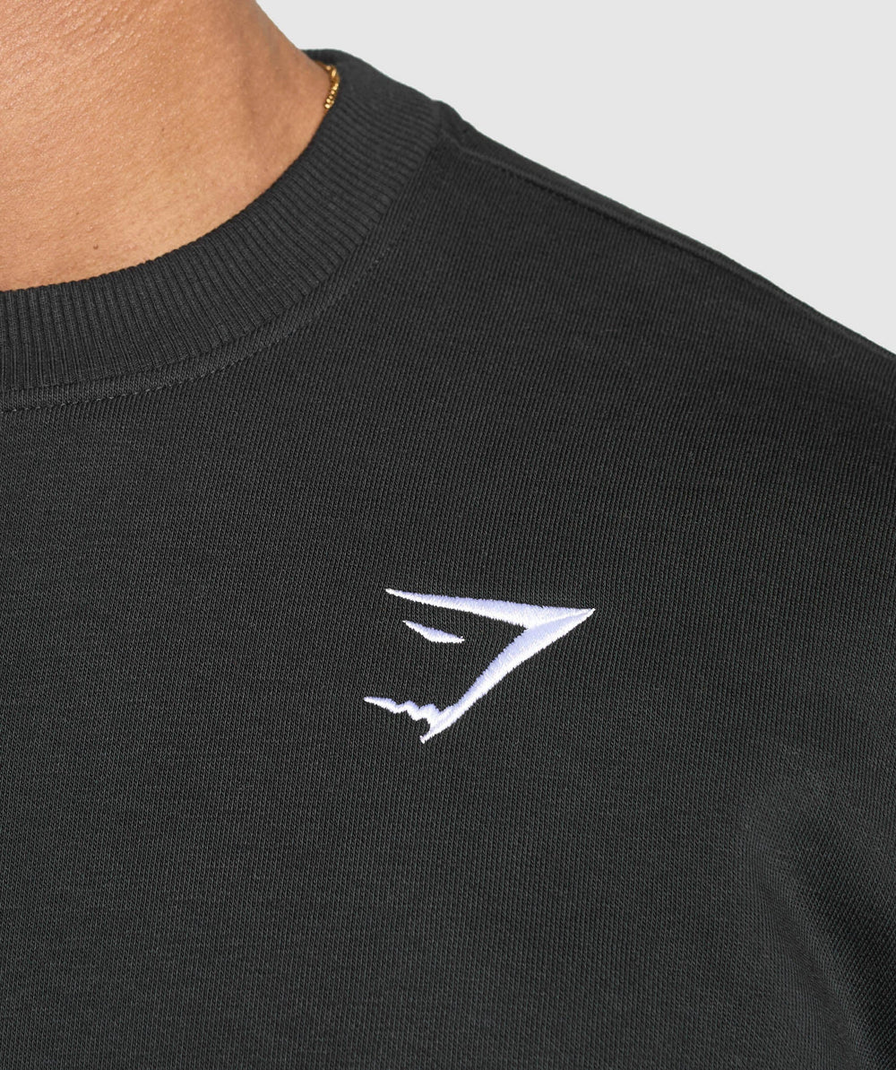 Oversized Crest Crew Black