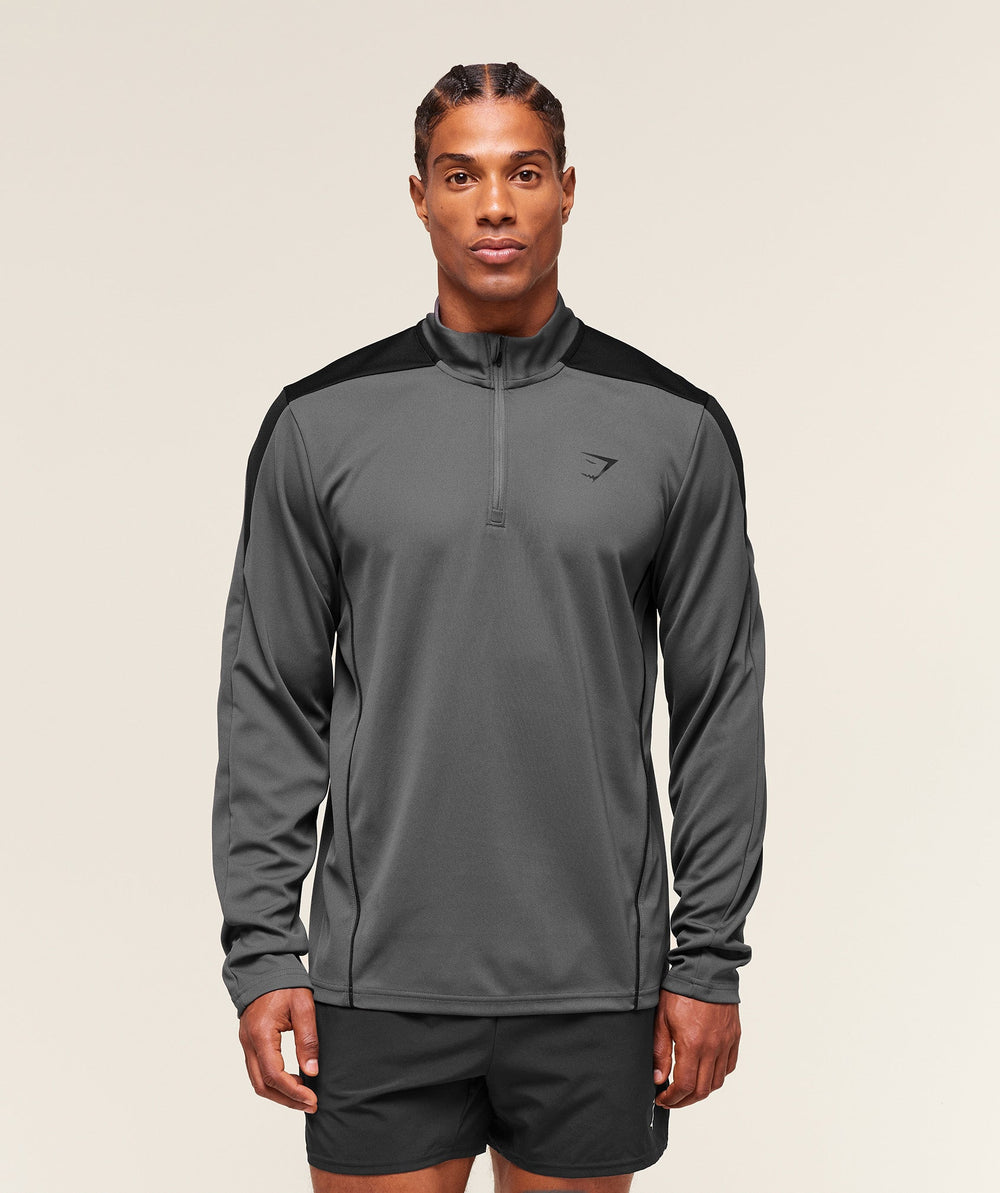 Arrival Block 1/4 Zip Dark Grey