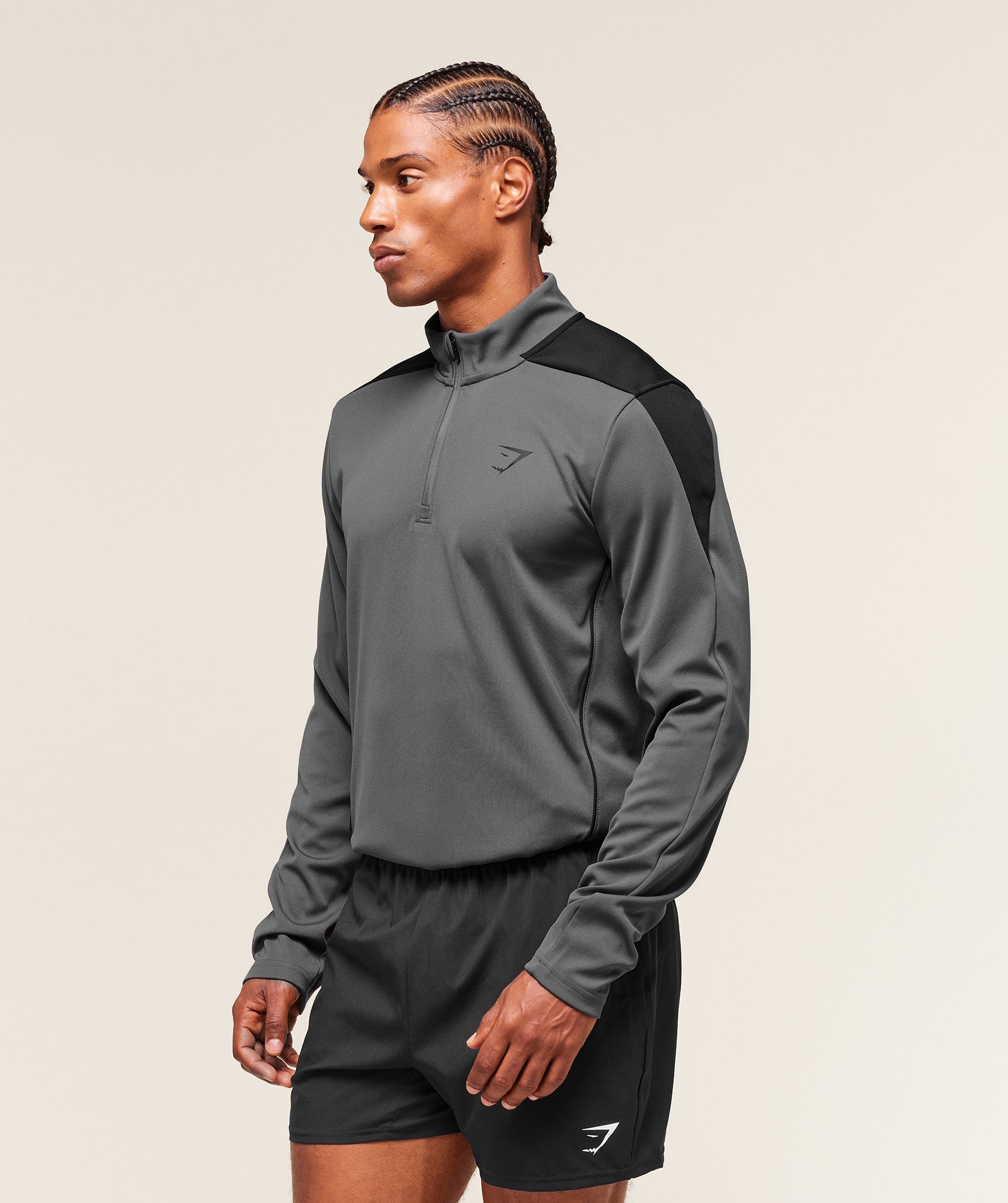 Arrival Block 1/4 Zip Dark Grey