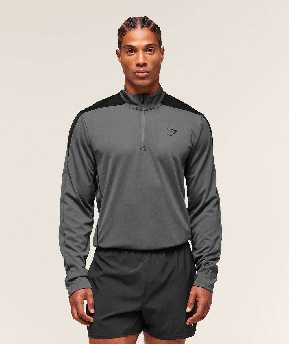 Arrival Block 1/4 Zip Dark Grey