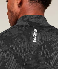 Geo Seamless 1/4 Zip Black/Charcoal Grey