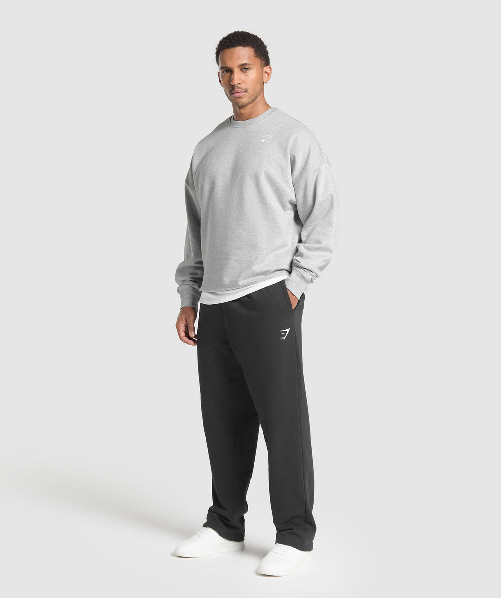 Oversized Crest Crew Light Grey Core Marl