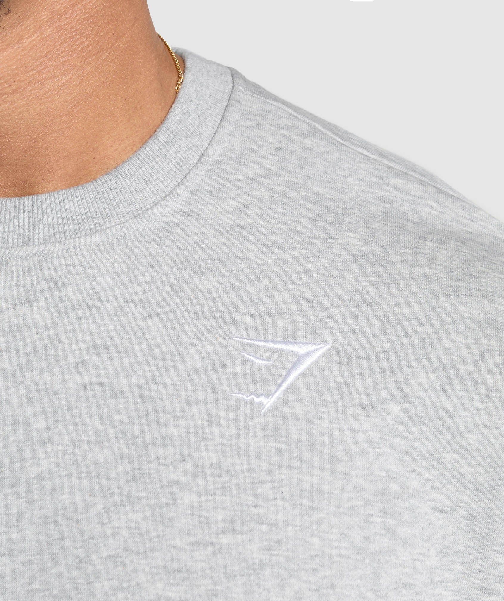 Oversized Crest Crew Light Grey Core Marl