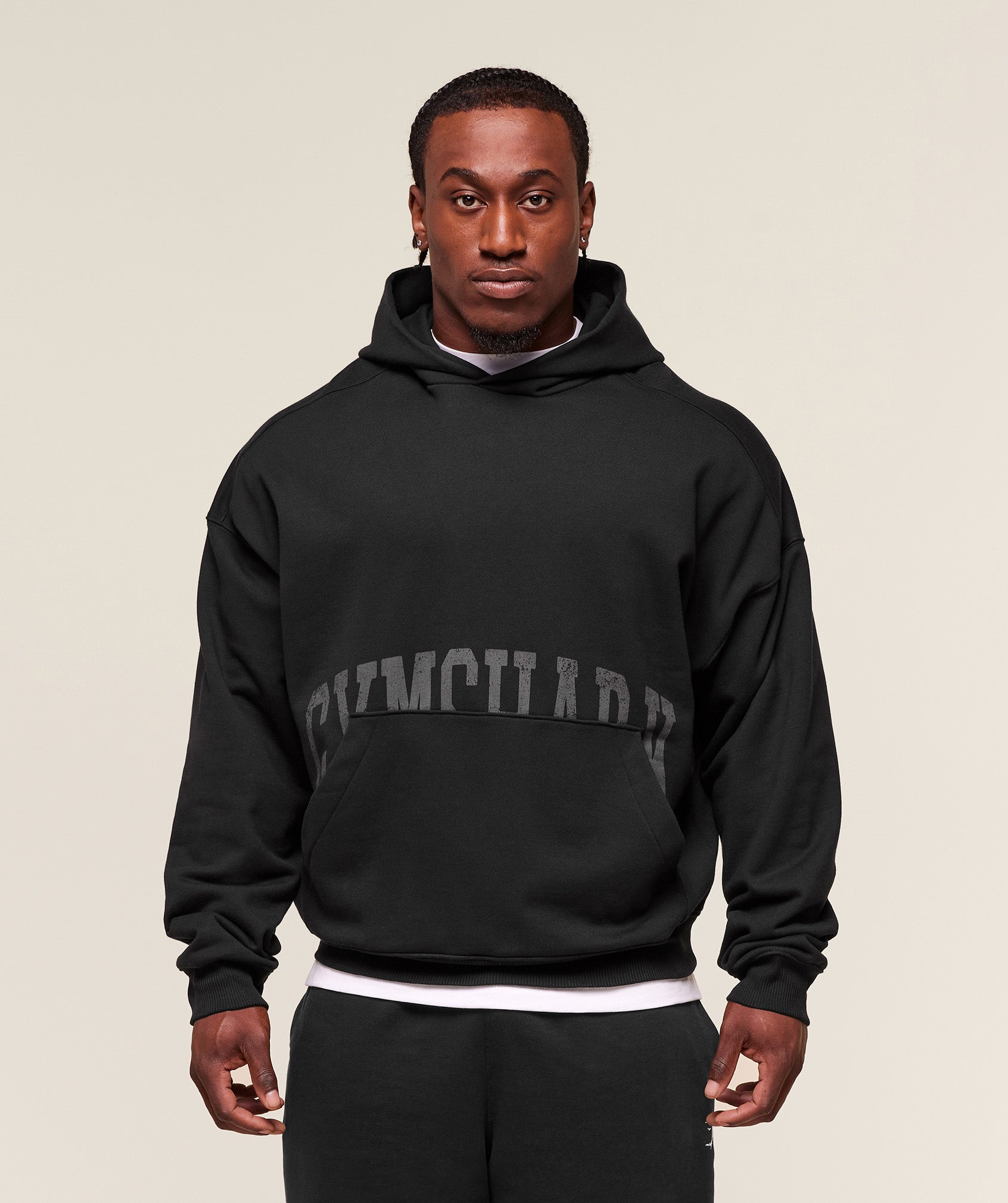 Pocket Graphic Hoodie Black