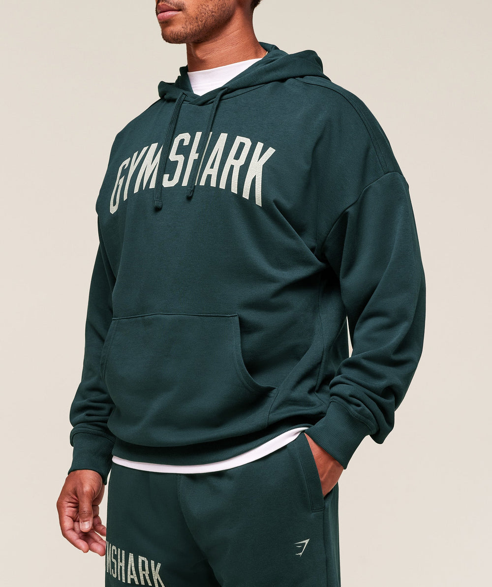 Worn Graphic Hoodie Deep Petrol Blue