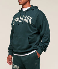 Worn Graphic Hoodie Deep Petrol Blue