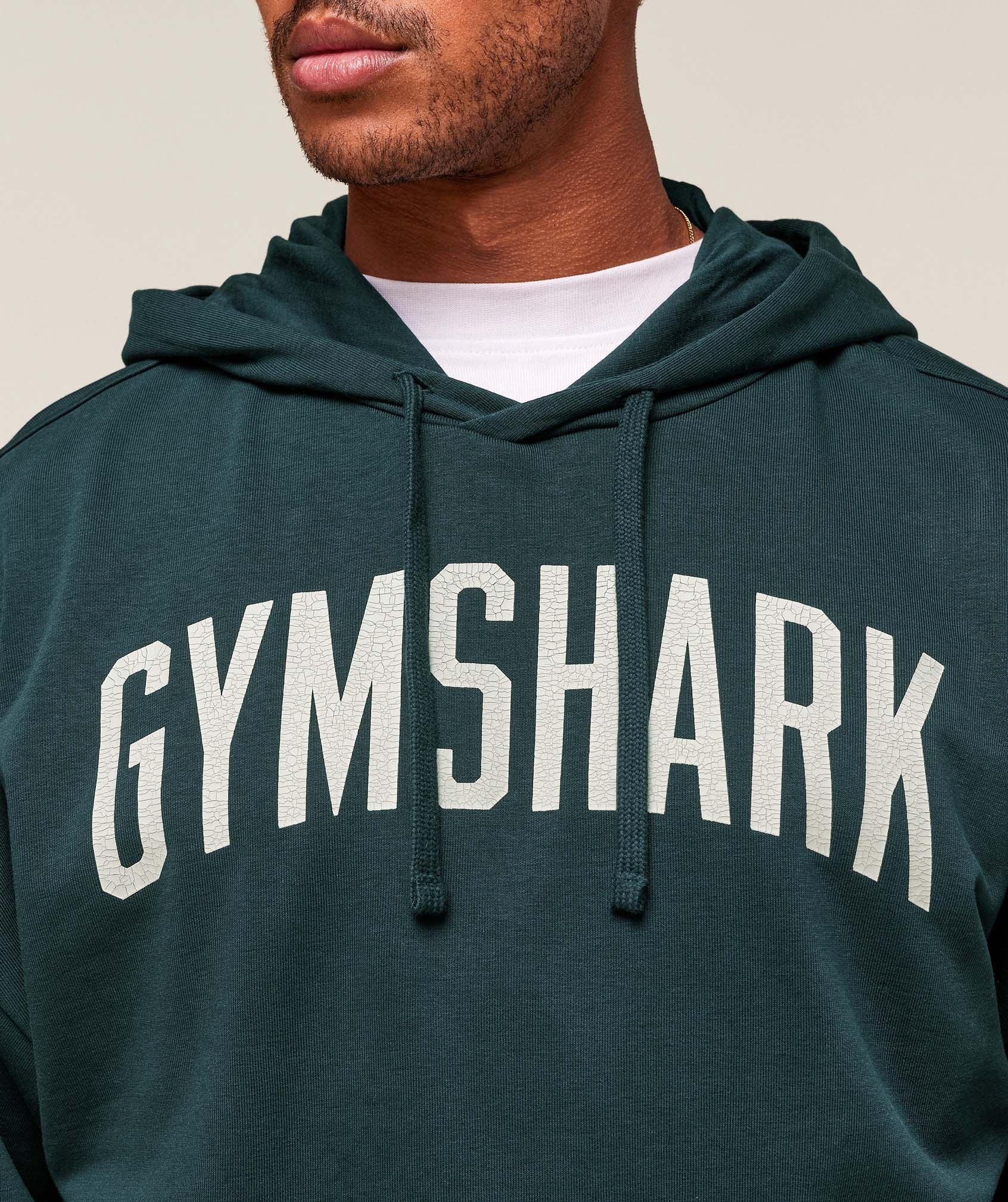 Worn Graphic Hoodie Deep Petrol Blue