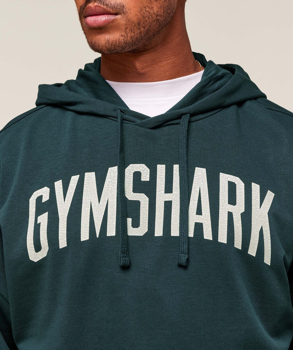Worn Graphic Hoodie Deep Petrol Blue