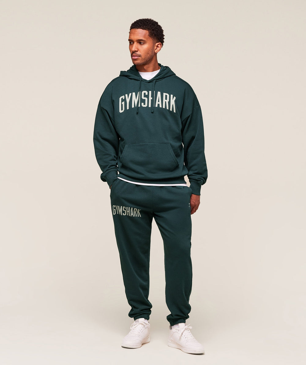 Worn Graphic Hoodie Deep Petrol Blue
