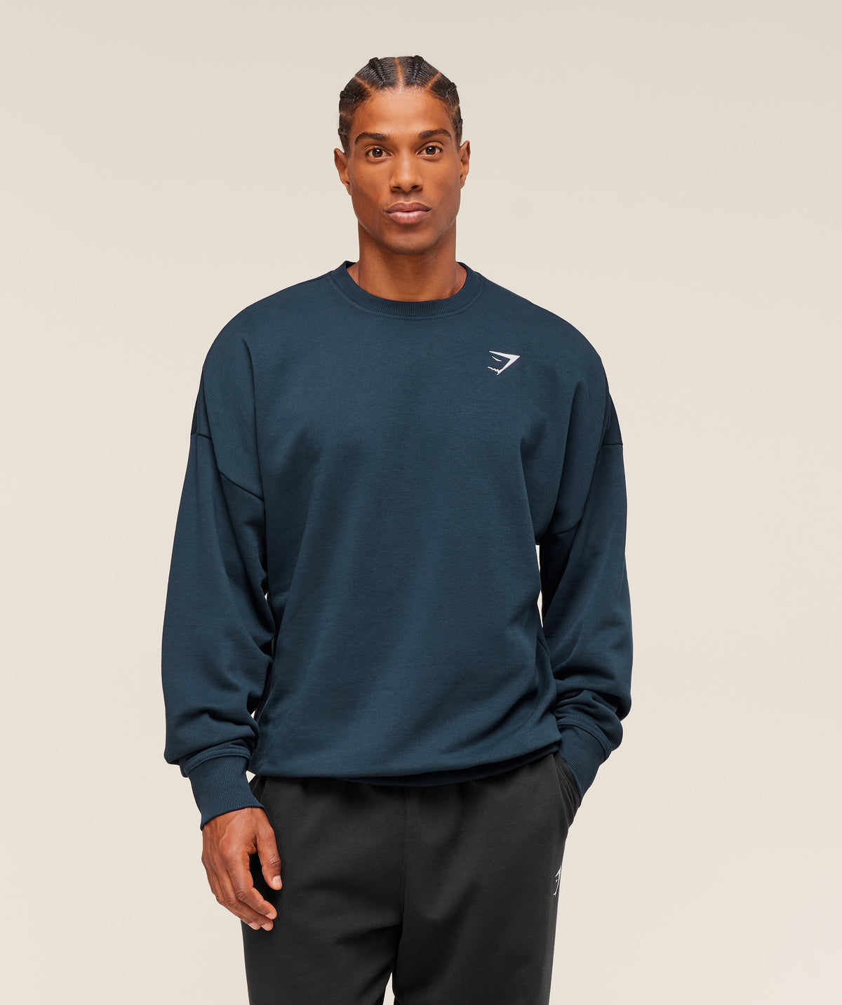 Crest Oversized Crew Navy