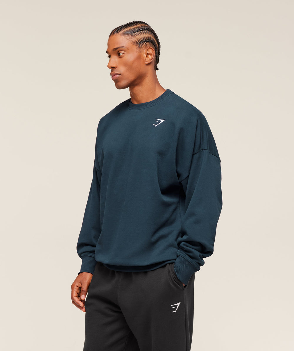 Crest Oversized Crew Navy