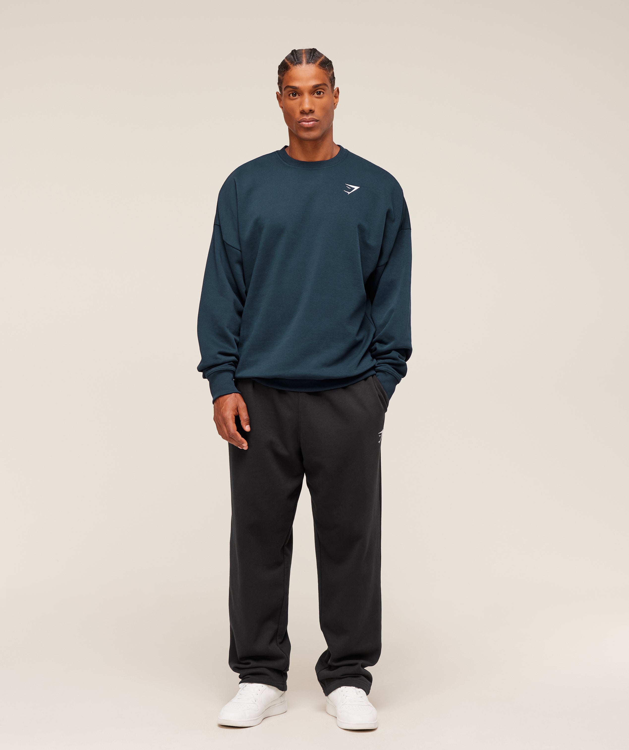 Crest Oversized Crew Navy