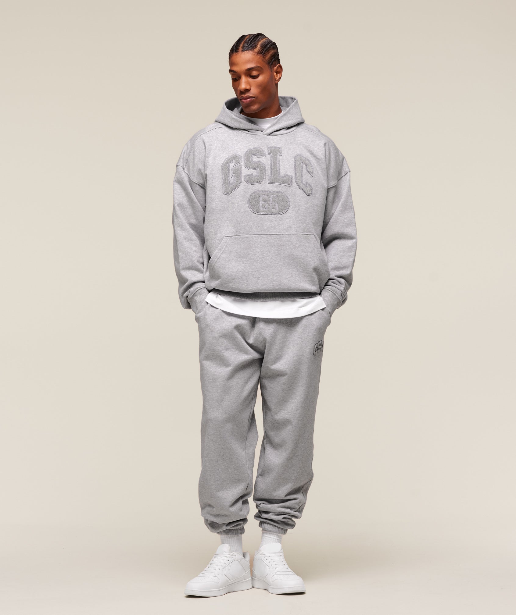 GSLC Hoodie Light Grey Core Marl