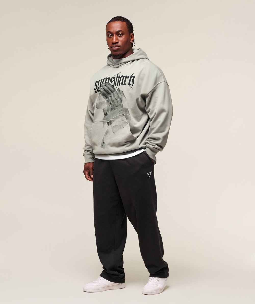 Prayer Hands Hoodie Stone Grey