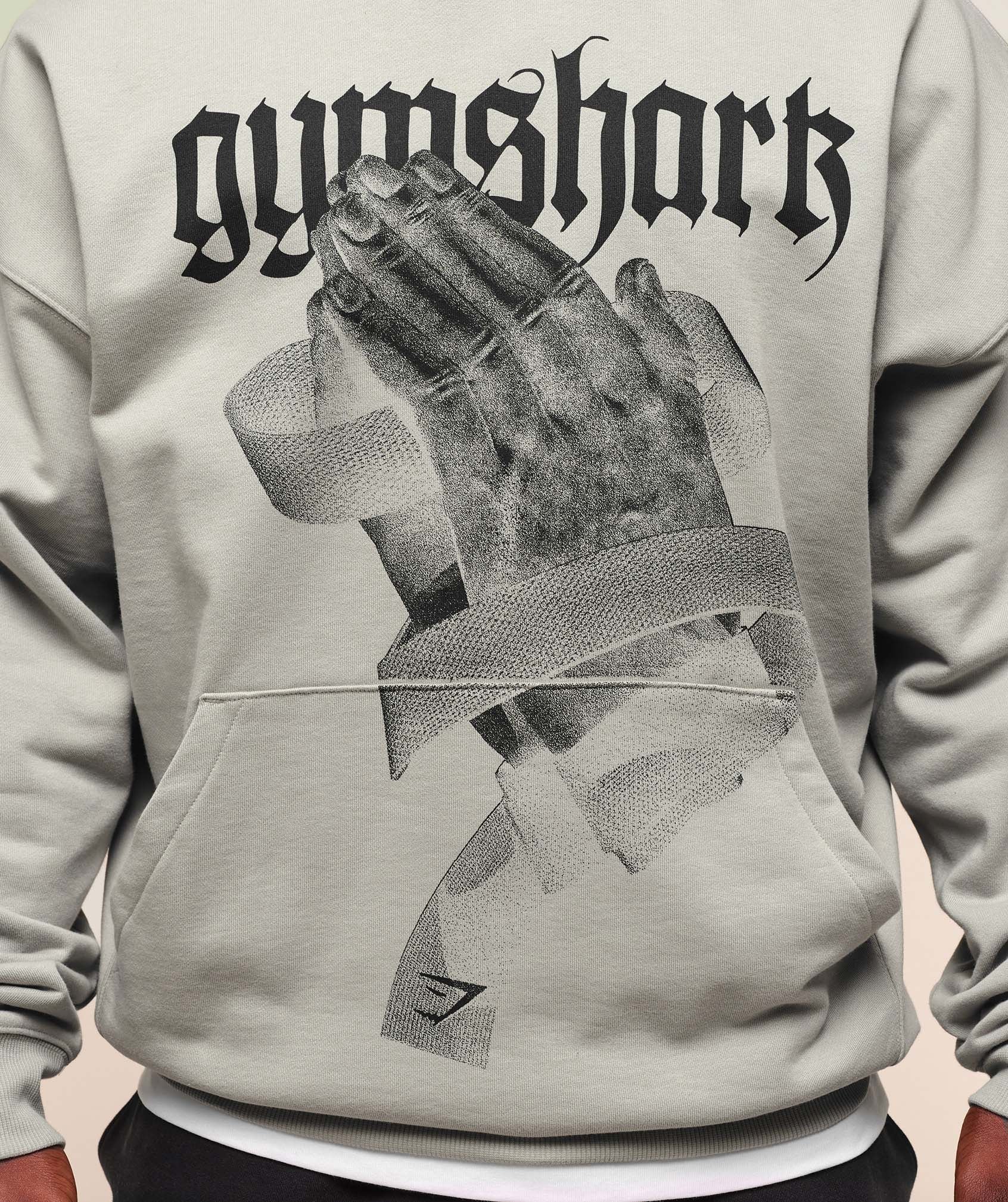 Prayer Hands Hoodie Stone Grey