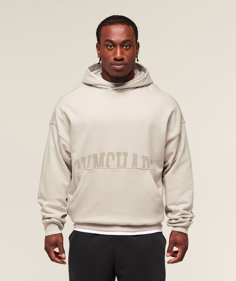 Pocket Graphic Hoodie Pebble Grey