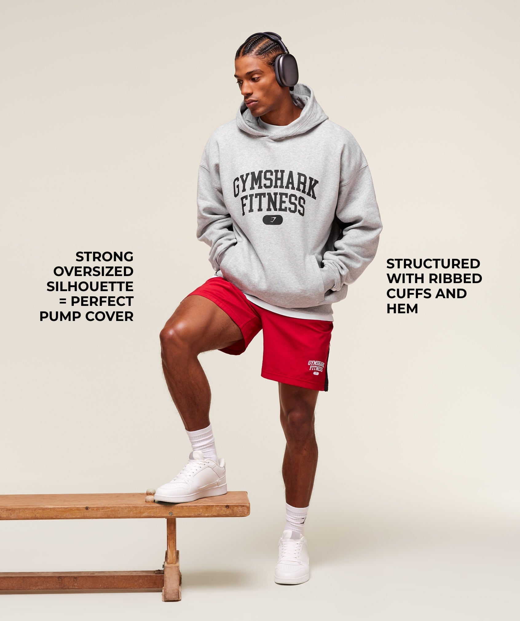 Varsity Hoodie Light Grey Core Marl