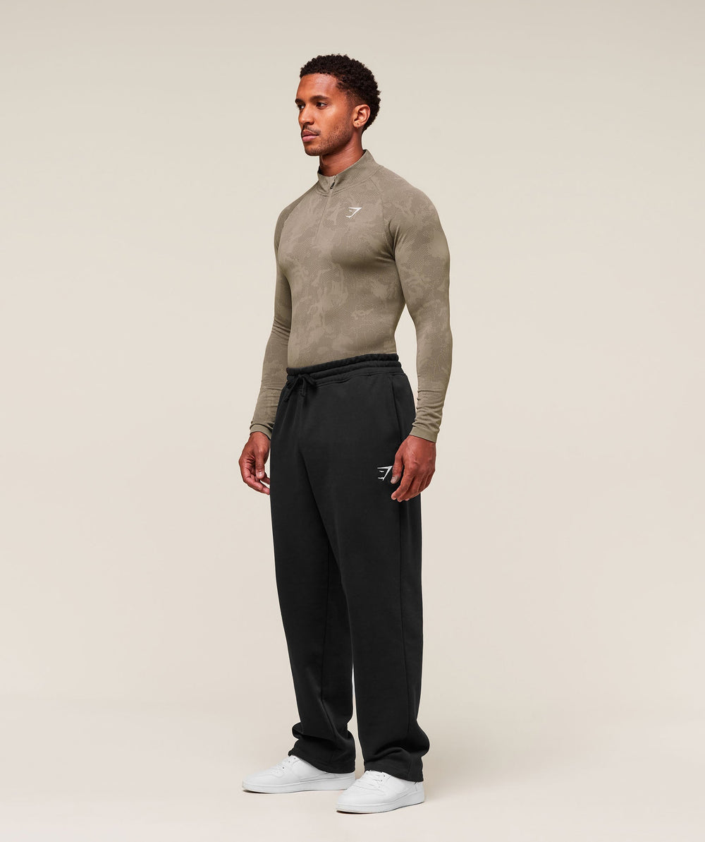 Geo Seamless 1/4 Zip Linen Brown/Camo Brown